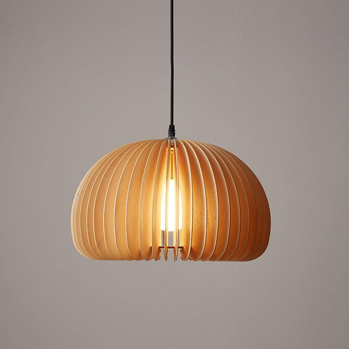 Septo Wooden Shade Japandi Pendant Light - DWHOME