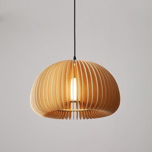 Septo Wooden Shade Japandi Pendant Light-DWHOME
