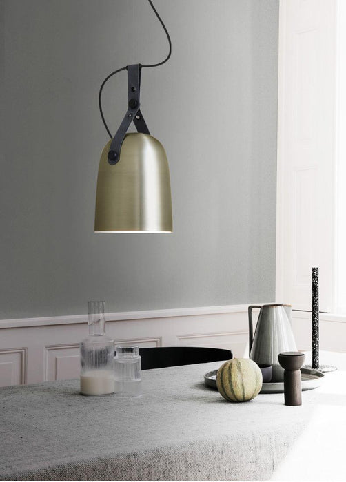 Kemi loft minimalist monochrome pendant light with strap handle - DWHOME
