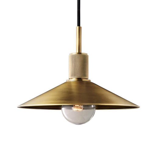 Quentin Knurled Brass Loft Pendant Light (Brass | Black) - DWHOME
