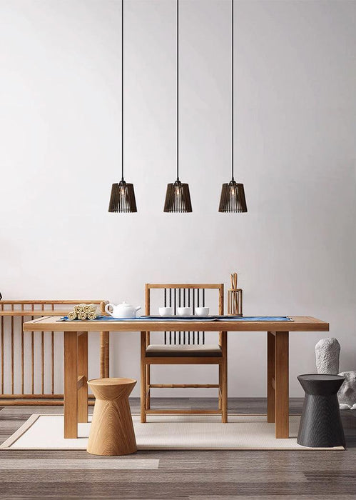Kaho Wooden Shade Japandi Pendant Light - DWHOME