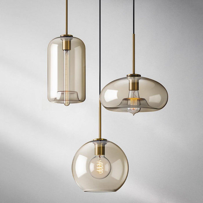 Millow Glass Shade Brass Fitting Pendant Light - DWHOME