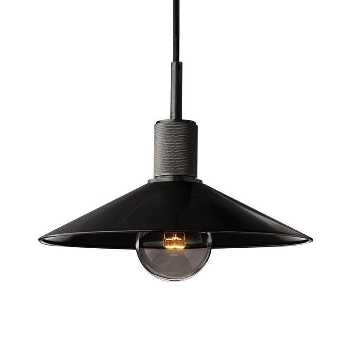 Quentin Knurled Brass Loft Pendant Light (Brass | Black) - DWHOME
