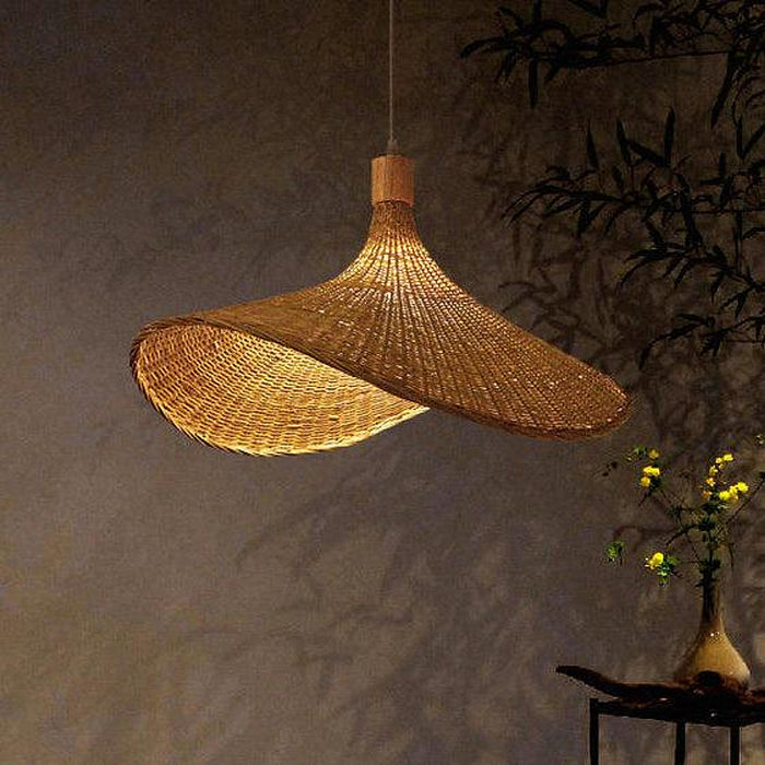 Panama Rattan Wicker Bamboo Pendant Light-DWHOME