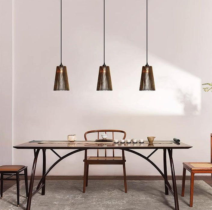 Kaho Wooden Shade Japandi Pendant Light - DWHOME