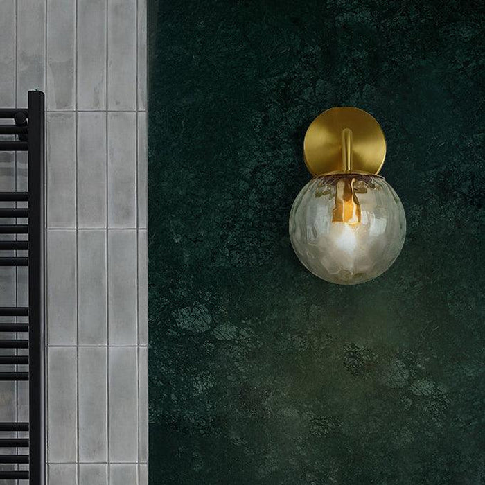 Pomelo Mid century modern Glass Ball Brass Wall Light-DWHOME