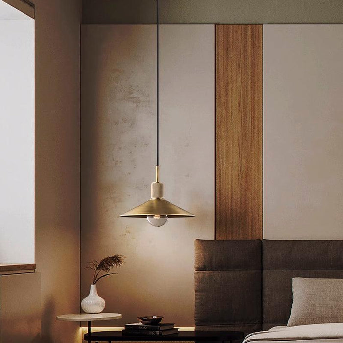 Quentin Knurled Brass Loft Pendant Light (Brass | Black) - DWHOME
