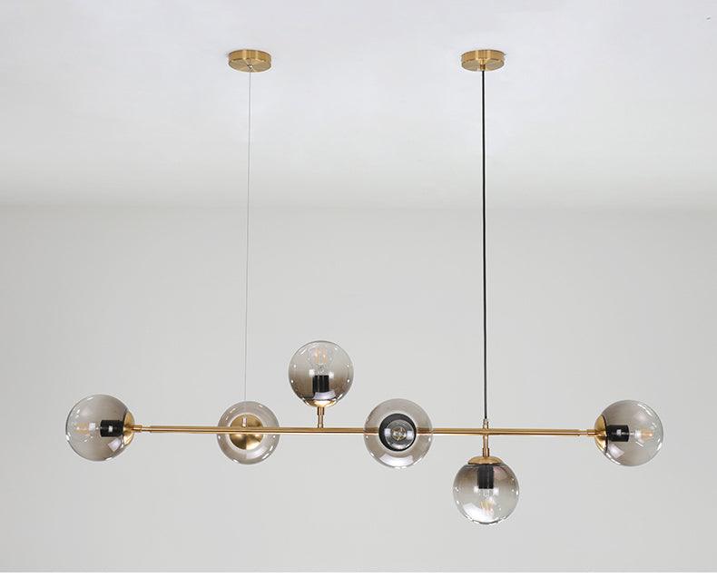 Olive Tree 6 Head Branch Tinted Glass Kitchen Island Pendant Light - DWHOME