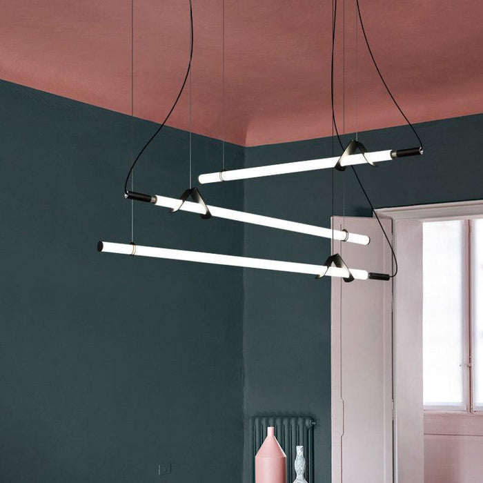 Sasaki Minimalist Linear Suspension Pendant Light - DWHOME
