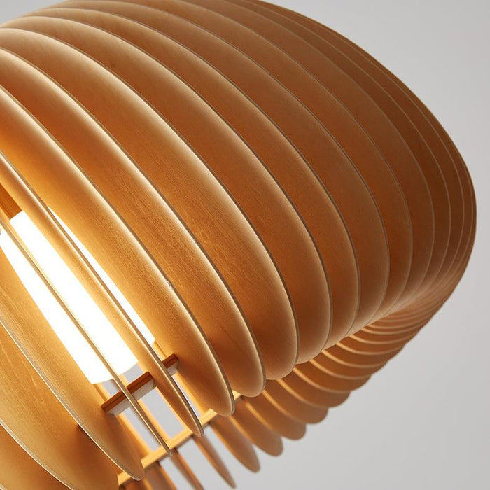 Septo Wooden Shade Japandi Pendant Light - DWHOME