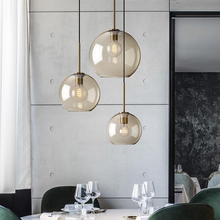Millow Glass Shade Brass Fitting Pendant Light - DWHOME