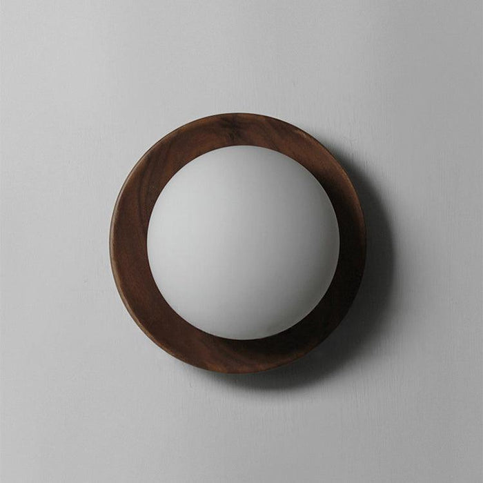 Kato Wooden Plate Japandi Wall Light - DWHOME