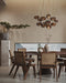 Wooden Petal Round Cluster Pendant Light - DWHOME