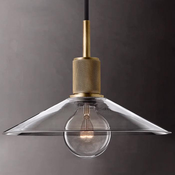 Quentin Knurled Brass Loft Pendant Light (Brass | Black) - DWHOME