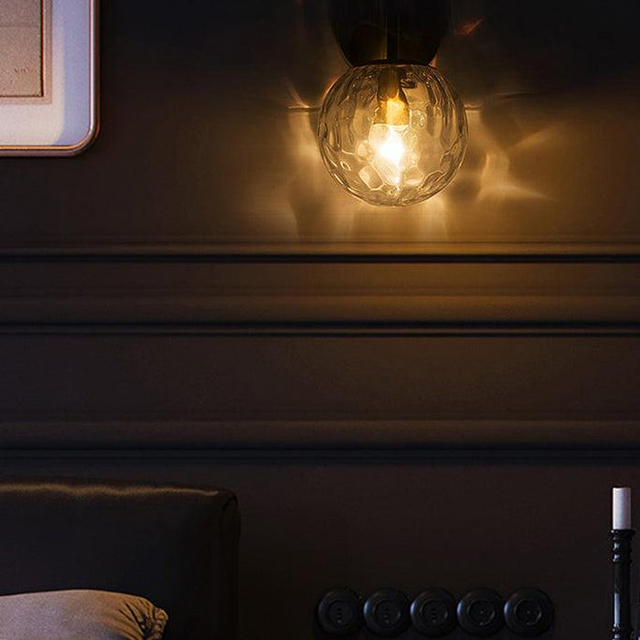Pomelo Mid century modern Glass Ball Brass Wall Light-DWHOME
