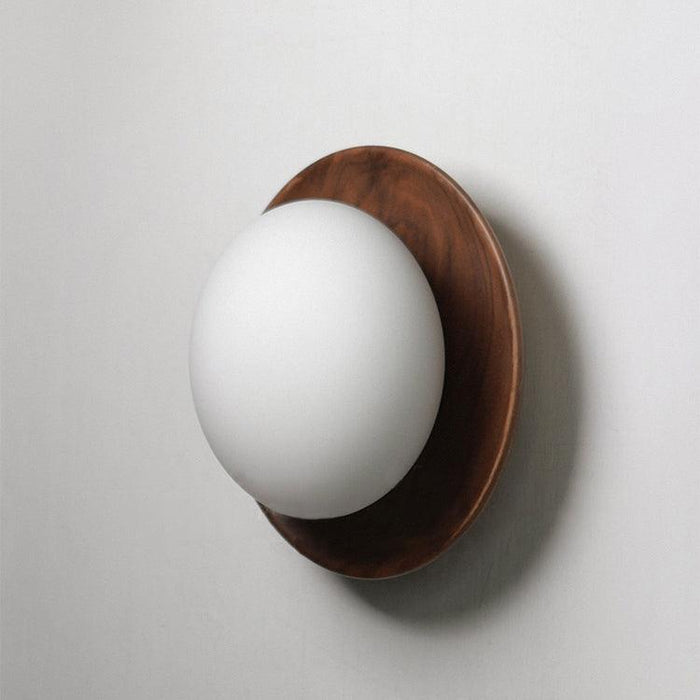 Kato Wooden Plate Japandi Wall Light - DWHOME