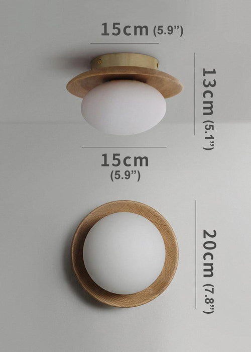 Kato Wooden Plate Japandi Wall Light - DWHOME