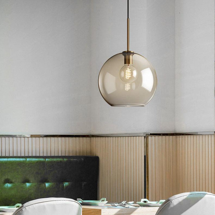 Millow Glass Shade Brass Fitting Pendant Light - DWHOME