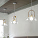 Skandi Clear Glass Wooden Look Pendant Light - DWHOME