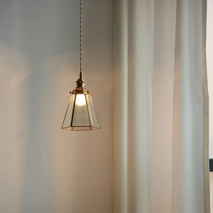 Lanterna brass frame glass pendant light - DWHOME