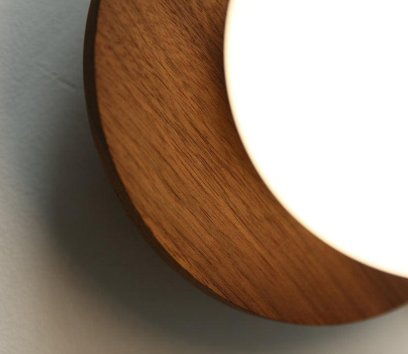 Odesa Wooden Plate Minimalist Line Wall Light-DWHOME