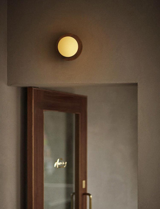 Kato Wooden Plate Japandi Wall Light - DWHOME