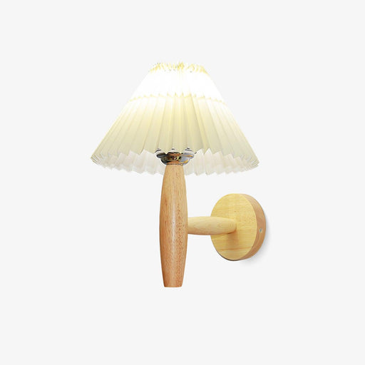 Oak Pleated Wall Light-DWHOME