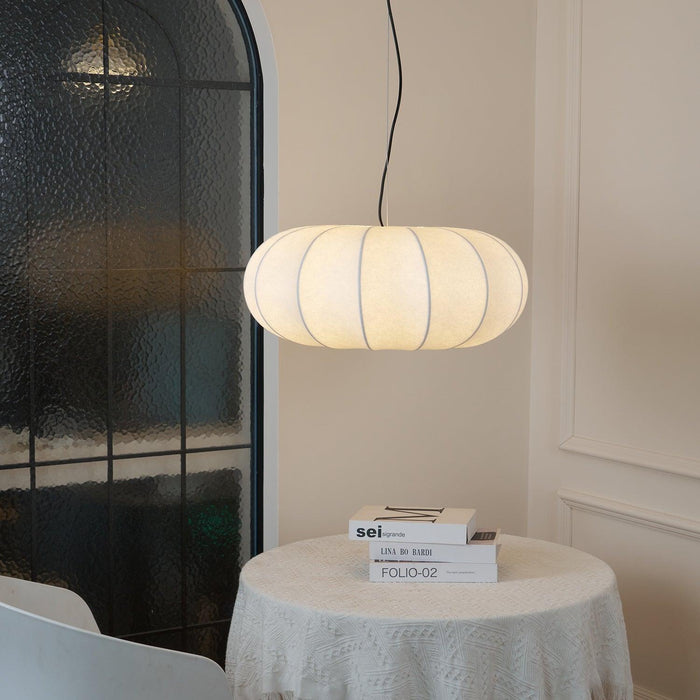 Oblate Silk Pendant Lamp-DWHOME