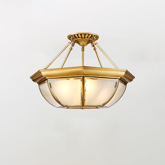 Bowl Shaped Brass Ceiling Lamp - DWHOME