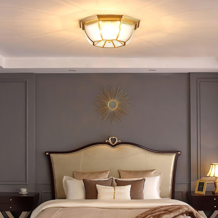 Bowl Shaped Brass Ceiling Lamp - DWHOME