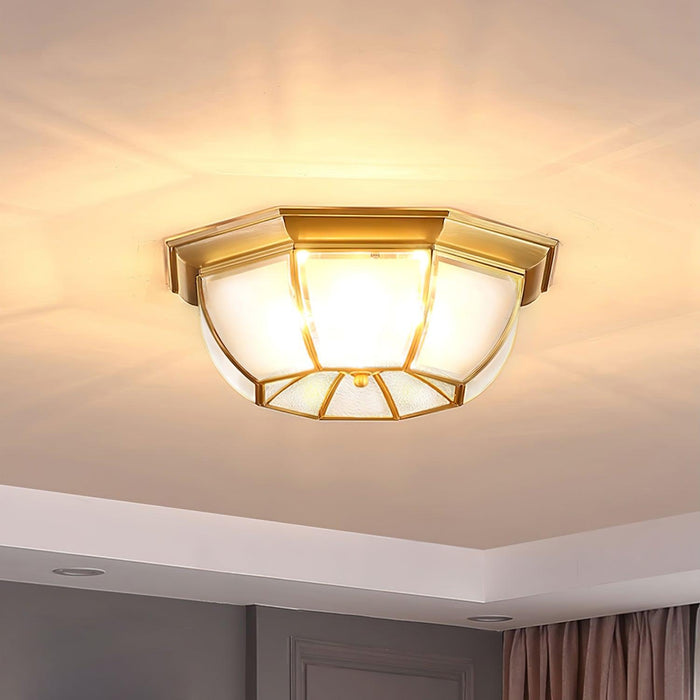 Bowl Shaped Brass Ceiling Lamp - DWHOME