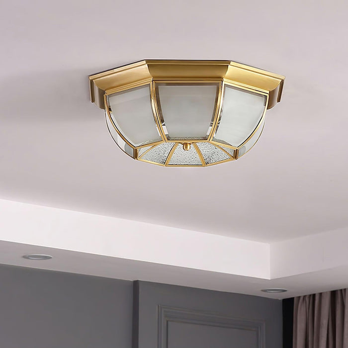Bowl Shaped Brass Ceiling Lamp - DWHOME