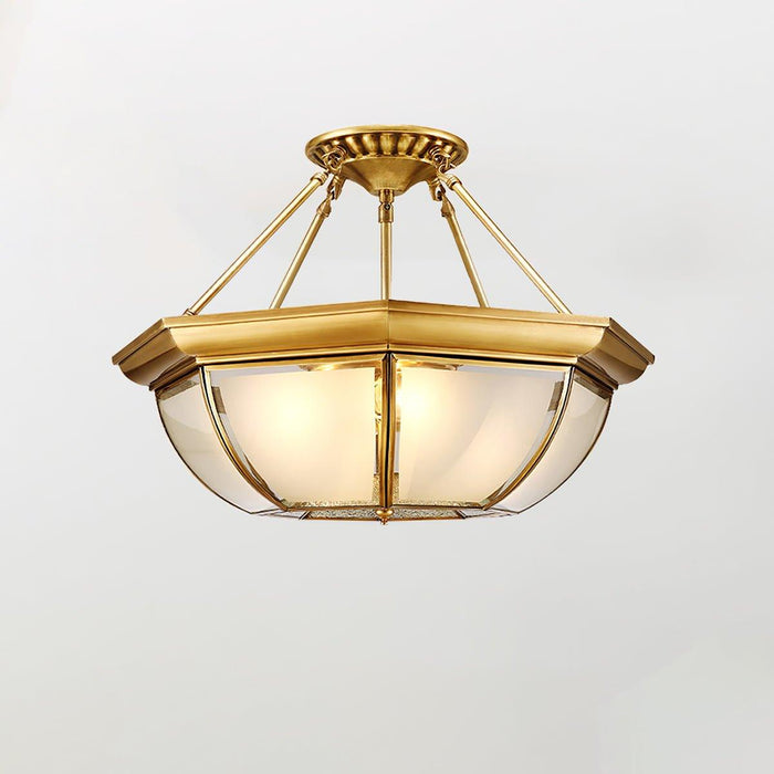 Bowl Shaped Brass Ceiling Lamp - DWHOME