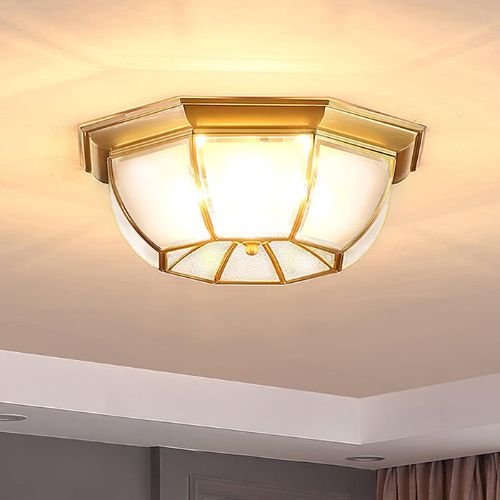 Bowl Shaped Brass Ceiling Lamp - DWHOME