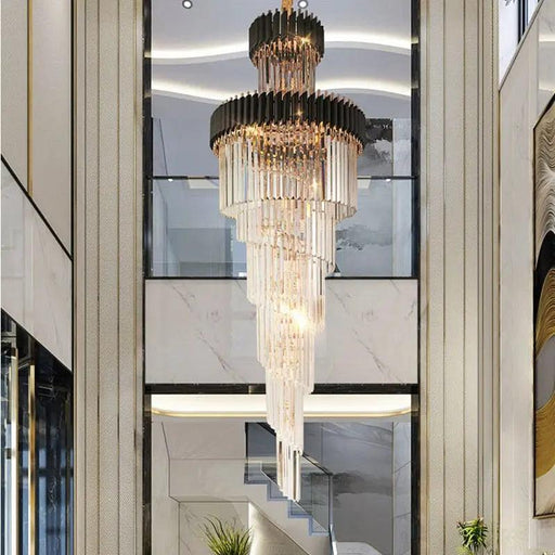 Olivia Crystal Modern Stair Chandelier-DWHOME