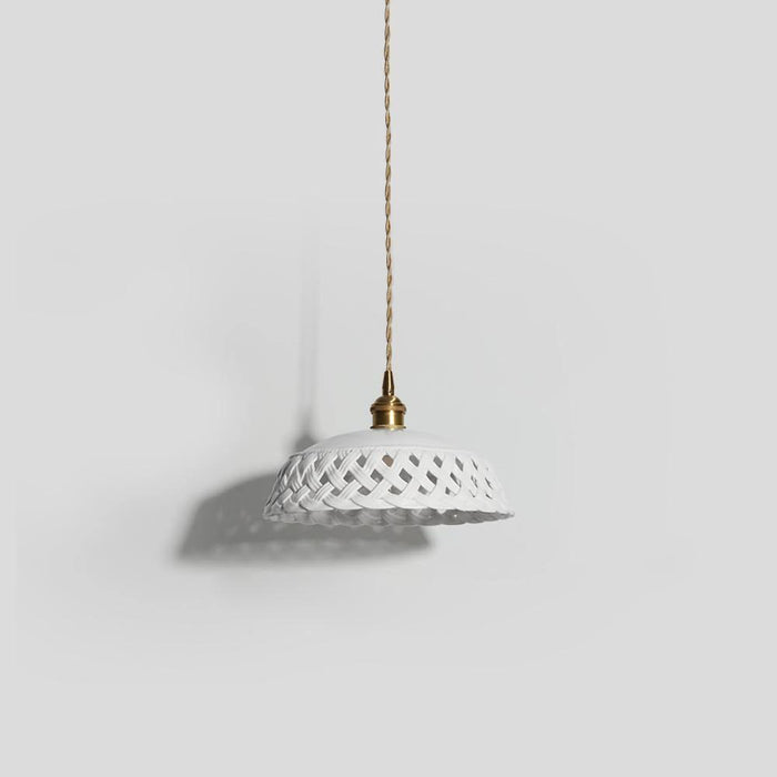 Openwork Ceramic Pendant Swag Light-DWHOME