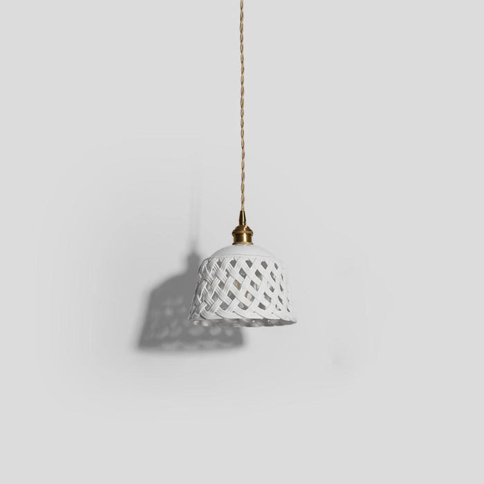 Openwork Ceramic Pendant Swag Light-DWHOME