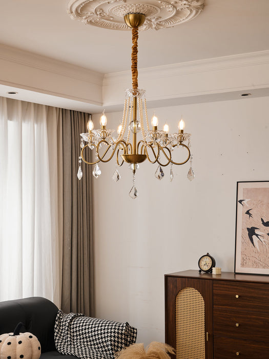 Opulent Pearl Crystal Chandelier-DWHOME