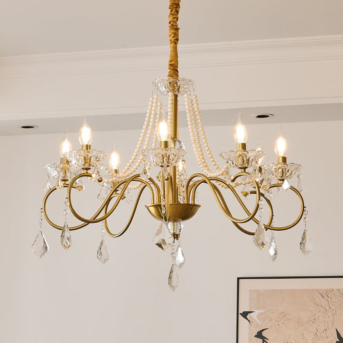 Opulent Pearl Crystal Chandelier-DWHOME