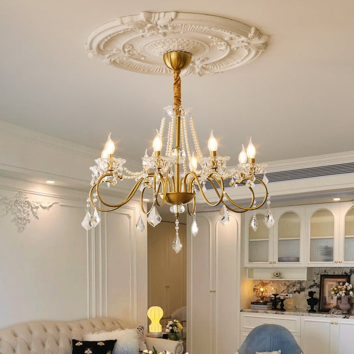Opulent Pearl Crystal Chandelier-DWHOME