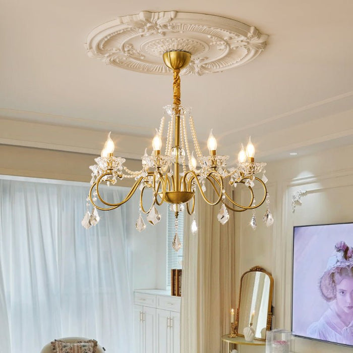 Opulent Pearl Crystal Chandelier-DWHOME