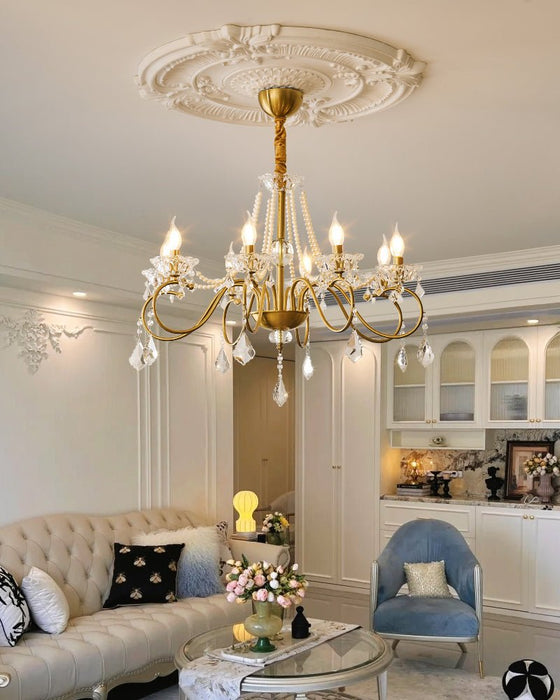 Opulent Pearl Crystal Chandelier-DWHOME