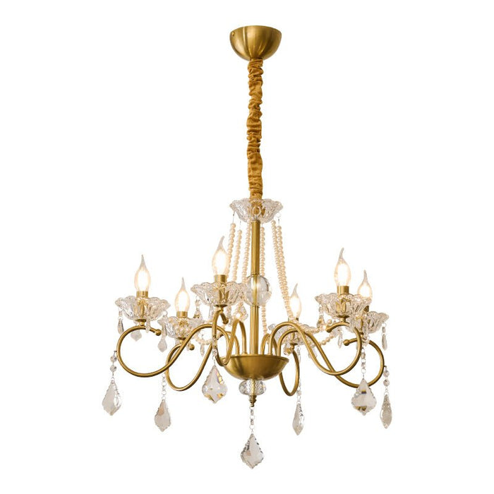 Opulent Pearl Crystal Chandelier-DWHOME