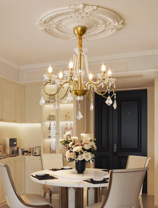 Opulent Pearl Crystal Chandelier-DWHOME