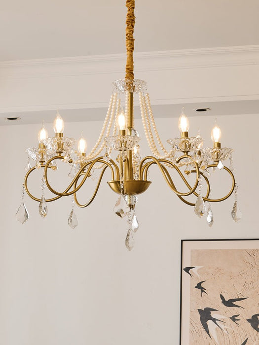 Opulent Pearl Crystal Chandelier-DWHOME