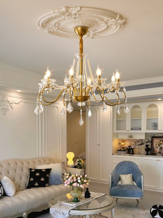Opulent Pearl Crystal Chandelier-DWHOME