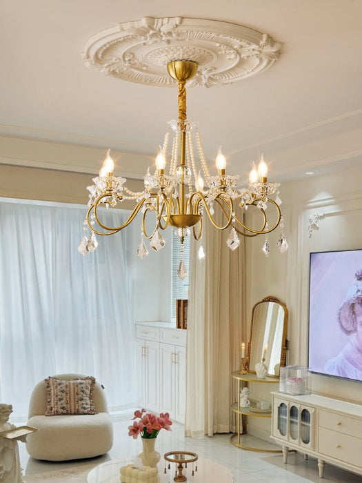 Opulent Pearl Crystal Chandelier-DWHOME
