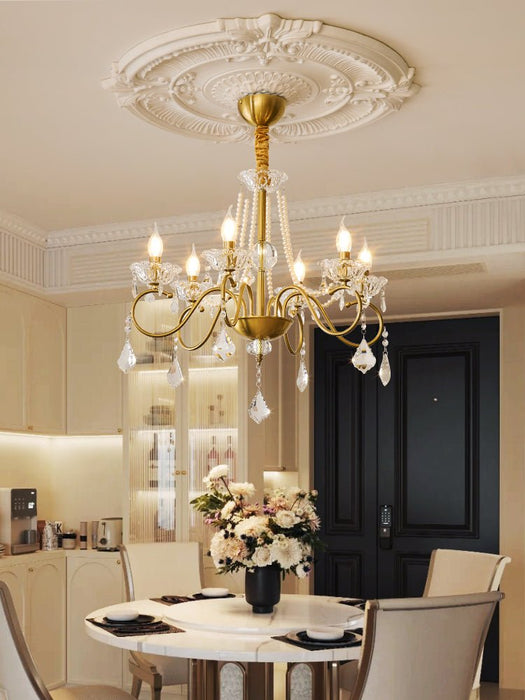 Opulent Pearl Crystal Chandelier-DWHOME