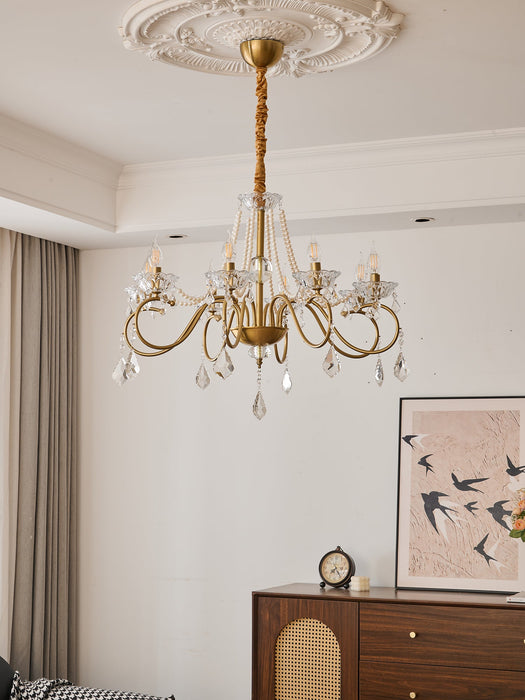 Opulent Pearl Crystal Chandelier-DWHOME