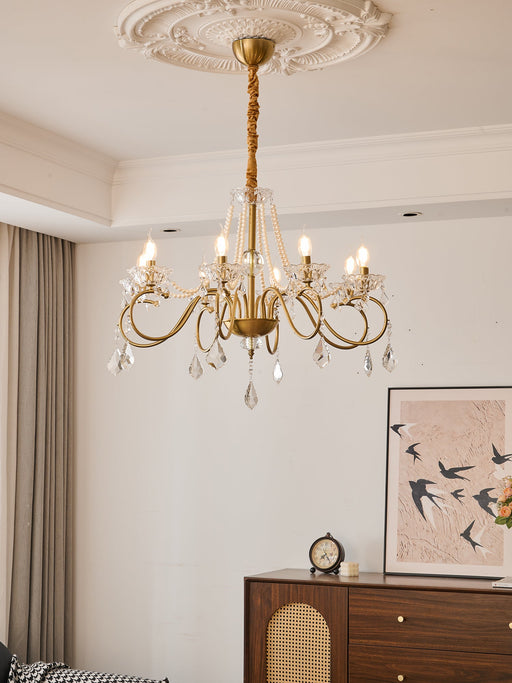 Opulent Pearl Crystal Chandelier-DWHOME